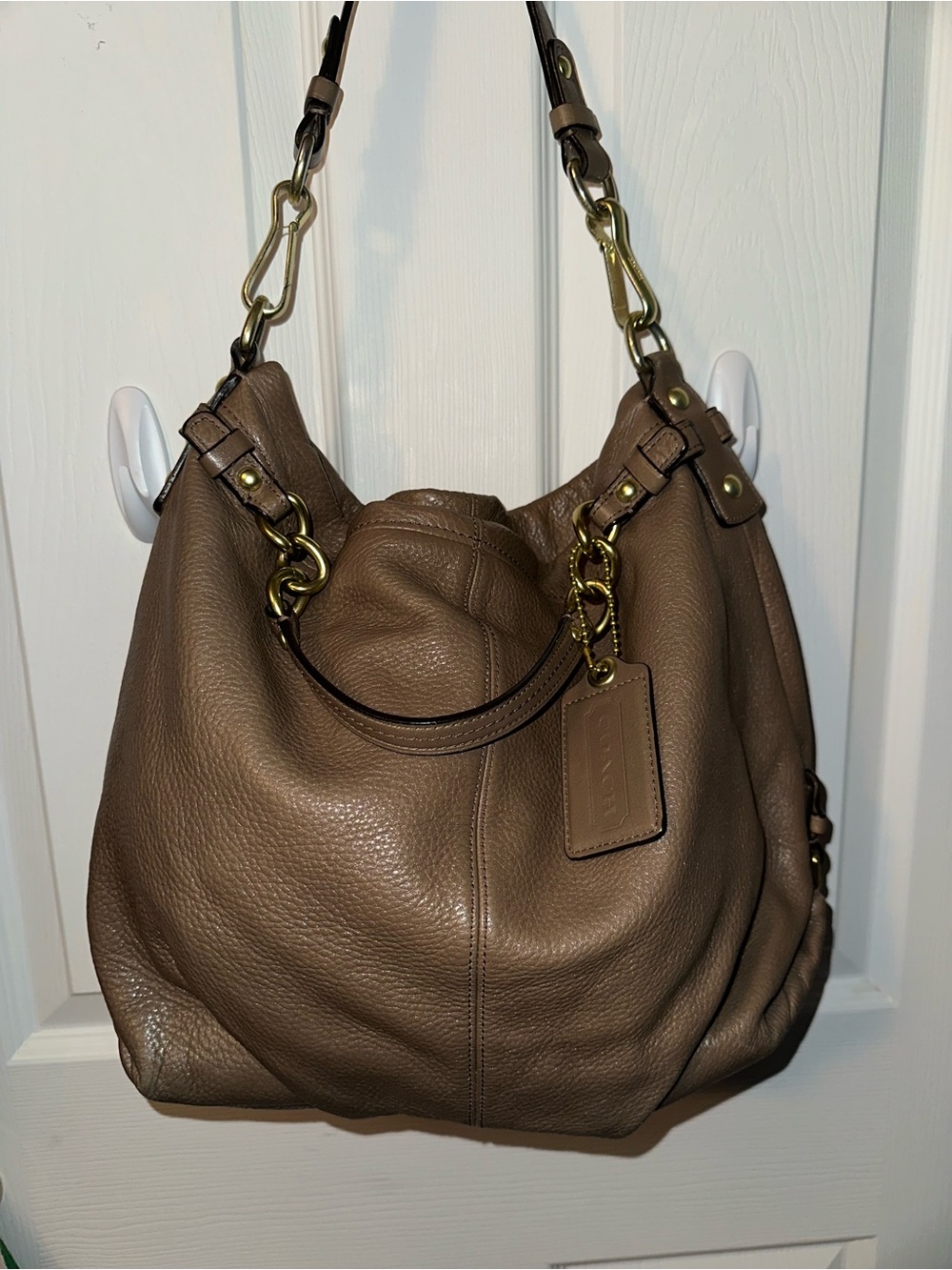 COACH Tan LEATHER HOBO BAG 14141